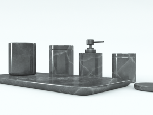 black marble bathroom accessories 3D 모델