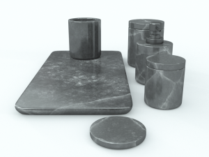 black marble bathroom accessories 3D 모델