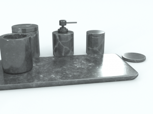 black marble bathroom accessories 3D 모델