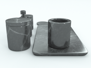 black marble bathroom accessories 3D 모델