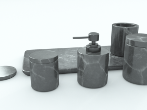 black marble bathroom accessories 3D 모델