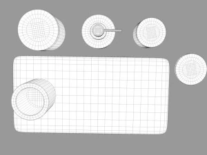 black marble bathroom accessories 3D Model