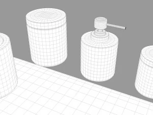 black marble bathroom accessories 3D Model
