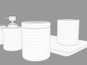 black marble bathroom accessories 3D 모델