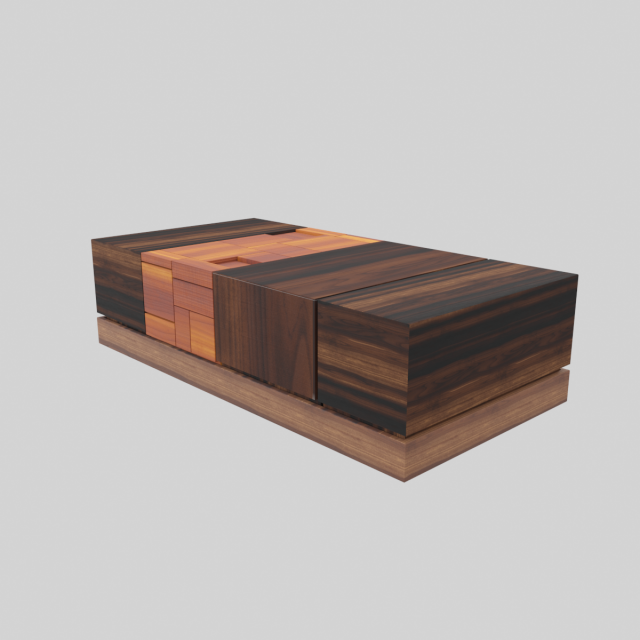 walnut coffee table modern 3D Model .c4d .max .obj .3ds .fbx .stl .blend 