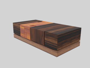 walnut coffee table modern 3D Model