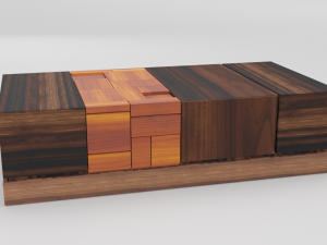 walnut coffee table modern 3D Model