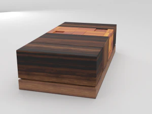 walnut coffee table modern 3D Model