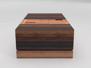 walnut coffee table modern 3D Model