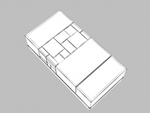 walnut coffee table modern 3D Model