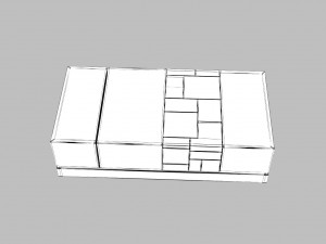 walnut coffee table modern 3D Model