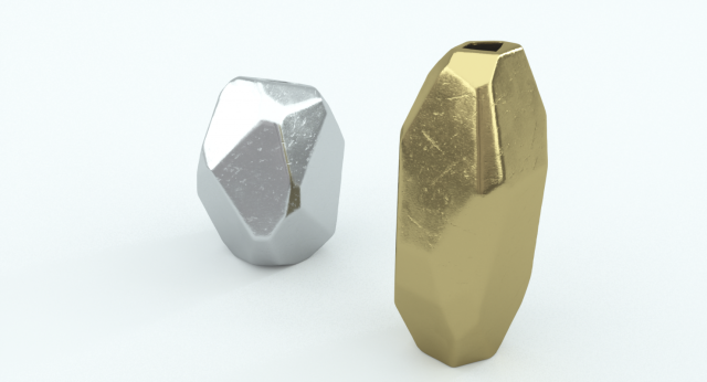 von gold geometric vase 3D Model .c4d .max .obj .3ds .fbx .stl .blend 