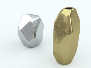 von gold geometric vase 3D Model