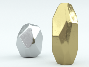 von gold geometric vase 3D Model