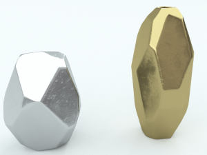 von gold geometric vase 3D Model