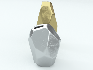 von gold geometric vase 3D Model