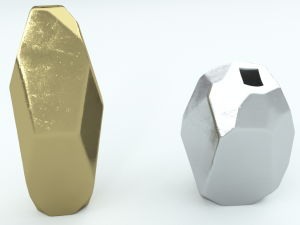 von gold geometric vase 3D Model