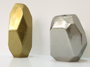 von gold geometric vase 3D Model