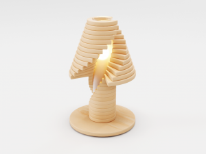 creative wooden table lamp 3D मॉडल