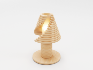 creative wooden table lamp 3D 모델