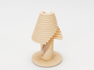 creative wooden table lamp 3D 모델