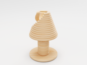 creative wooden table lamp 3D 모델