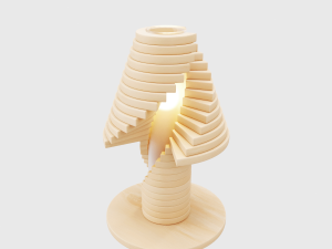 creative wooden table lamp 3D 모델