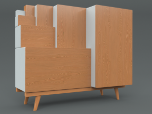 japanese step-chest cabinet Modelo 3D