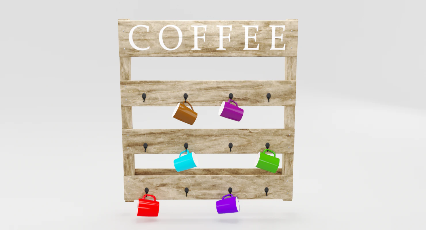 wooden cup holder 3D Model .c4d .max .obj .3ds .fbx .stl .blend 