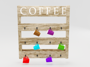wooden cup holder Modello 3D