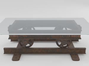 railroad cart coffee table Modelo 3D