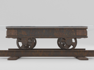 railroad cart coffee table Modello 3D