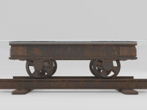 railroad cart coffee table 3D Model