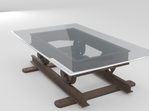 railroad cart coffee table Modello 3D