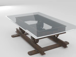 railroad cart coffee table 3D Model