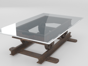 railroad cart coffee table Modello 3D