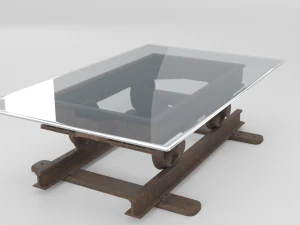 railroad cart coffee table 3D Model
