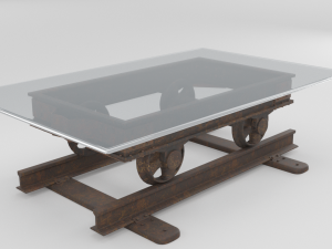 railroad cart coffee table Modello 3D