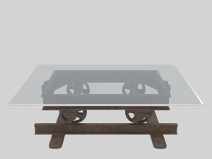 railroad cart coffee table Modello 3D