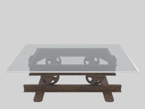 railroad cart coffee table 3D Model