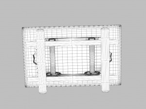 railroad cart coffee table Modello 3D