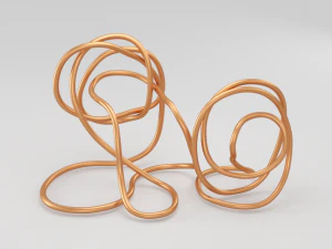 铜线雕塑 3D 模型