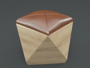 hexagon wood ottoman-chair Model 3D