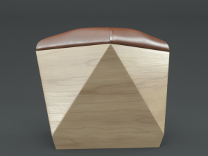 hexagon wood ottoman-chair Model 3D