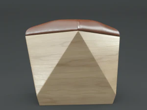 hexagon wood ottoman-chair 3D Model