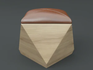 hexagon wood ottoman-chair 3D Model