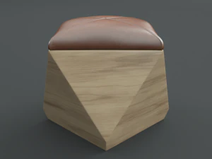 hexagon wood ottoman-chair 3D Model