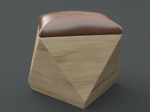 hexagon wood ottoman-chair 3D Model