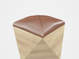 hexagon wood ottoman-chair Model 3D