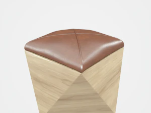 hexagon wood ottoman-chair 3D Model